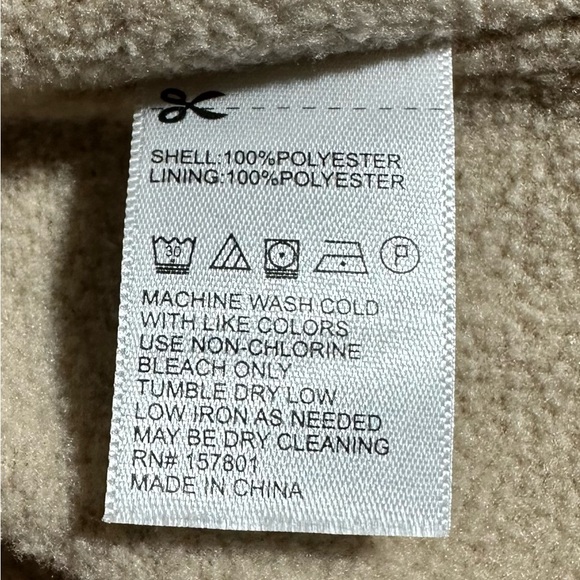 Lily & Lottie Cream Sherpa Fleece Jacket XL - Picture 9 of 9